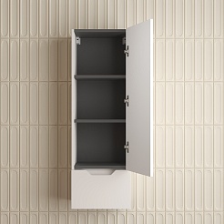 Style Line Шкаф пенал Остин 36 Plus подвесной белый матовый – фотография-4